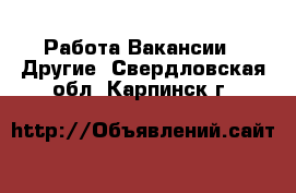 Работа Вакансии - Другие. Свердловская обл.,Карпинск г.